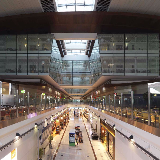 Närbild - Dubais flygplats